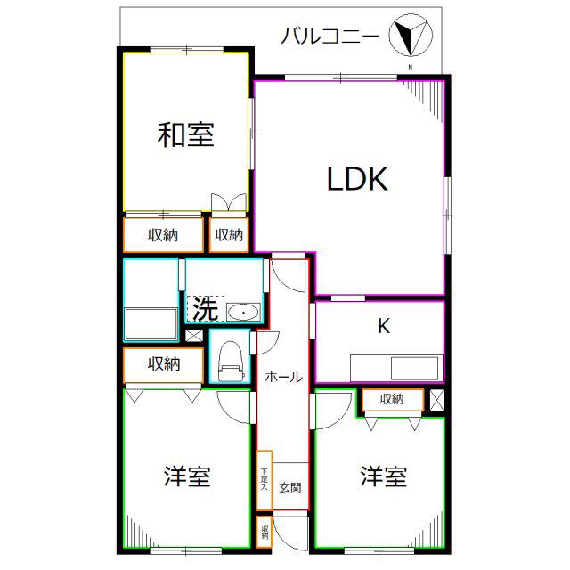 アーガスヒルズ(3LDK/2階)の間取り写真