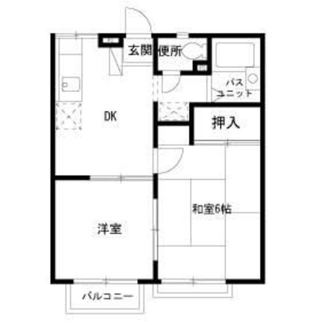 エステートピア咲が丘1(2DK/2階)の間取り写真
