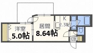 RESIDENCE 5C(1LDK/1階)の間取り写真