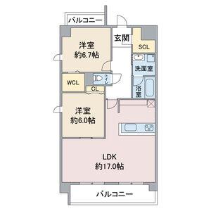グレイス一社(2LDK/6階)の間取り写真