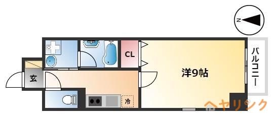 プランドール浅間町(1K/8階)の間取り写真