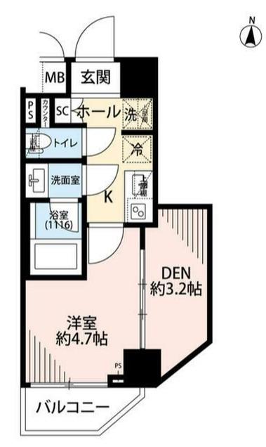 プレール・ドゥーク本所吾妻橋VI(1SK/5階)の間取り写真