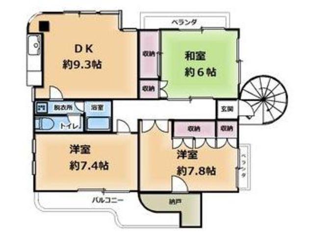 西新井4丁目(3DK/3階)の間取り写真
