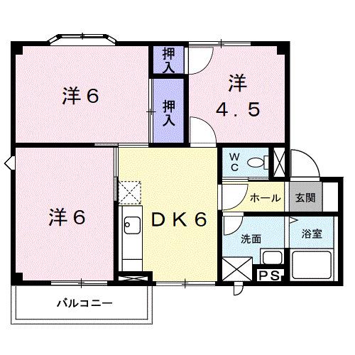 プラドール布施屋III(3DK/2階)の間取り写真