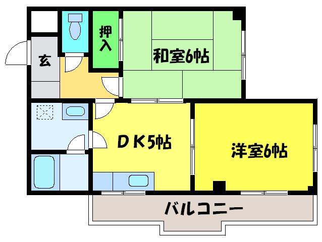 コーポレイトハウス水池(2DK/1階)の間取り写真