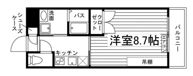 ランプロン桂川(1K/3階)の間取り写真