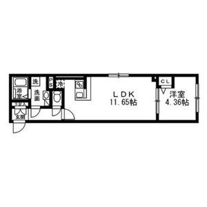 SOLASIA RESIDENCE 武蔵小山(1LDK/2階)の間取り写真