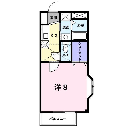 サンスポット・エムズ(1K/2階)の間取り写真