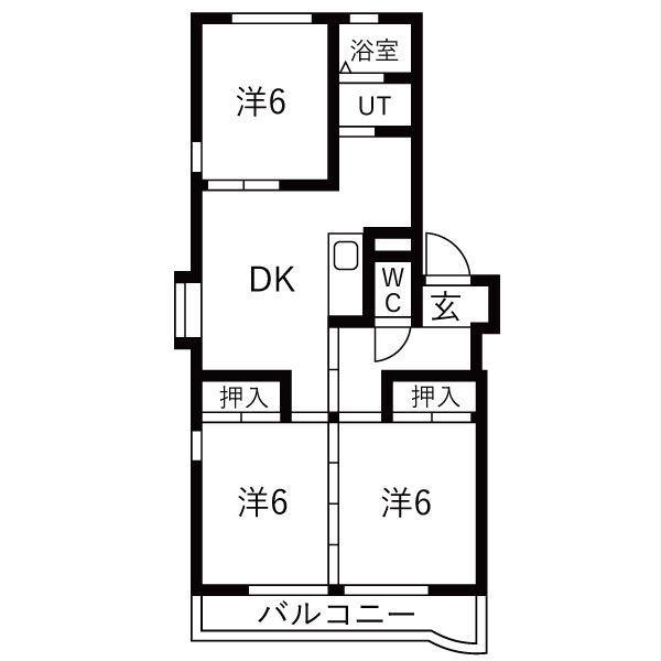 メゾン青山(3DK/2階)の間取り写真
