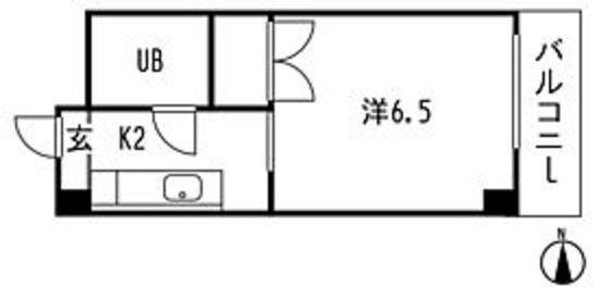 ヴェルディ曙(1K/3階)の間取り写真