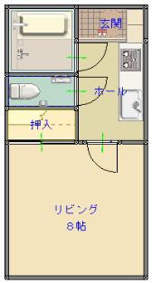 カナールいずも(1K/1階)の間取り写真