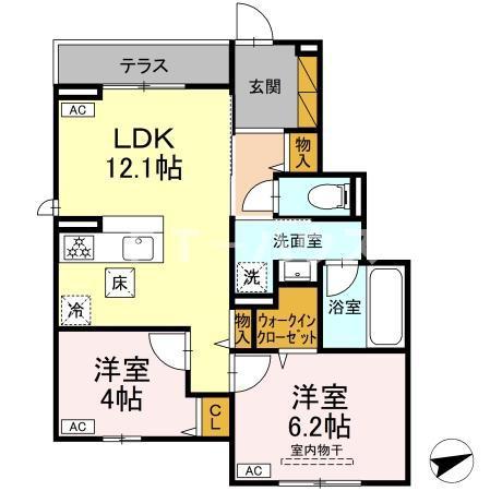 コンフォールヴィラージュ(2LDK/1階)の間取り写真