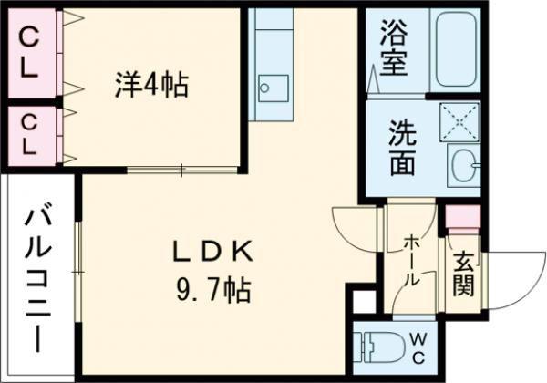シーメゾン大和小泉グレーデ(1LDK/2階)の間取り写真