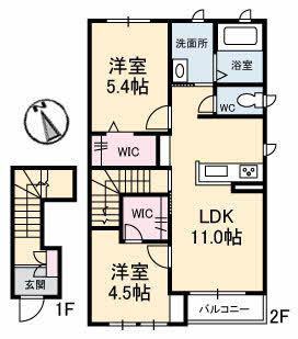 ポートタウン C棟(2LDK/2階)の間取り写真