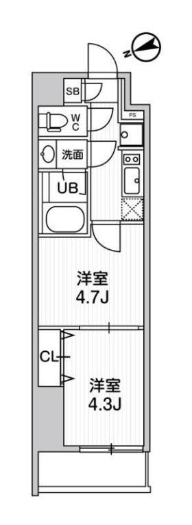 WEAVE PLACE SHINKAMATA(2K/5階)の間取り写真