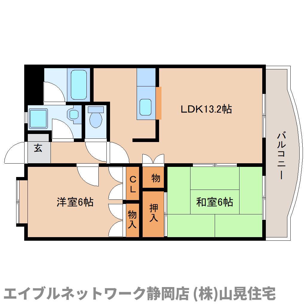 メルベーユ篭上II(2LDK/2階)の間取り写真