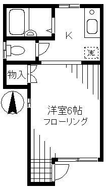 Kハイム(1K/1階)の間取り写真