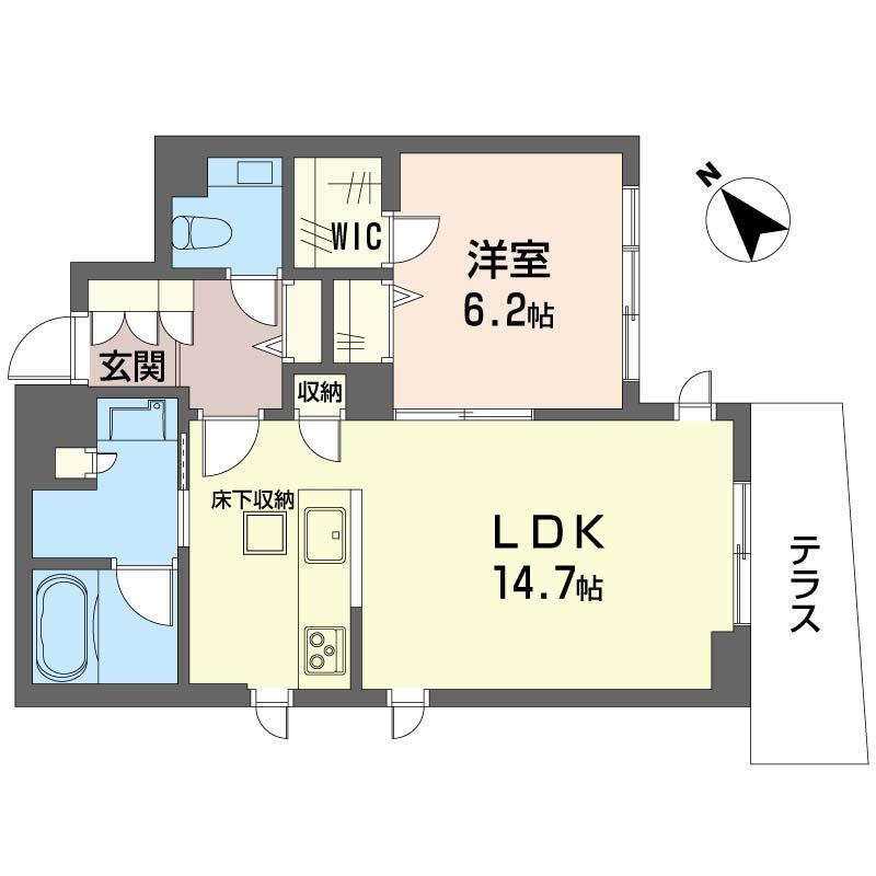 アミコート東山(1LDK/1階)の間取り写真