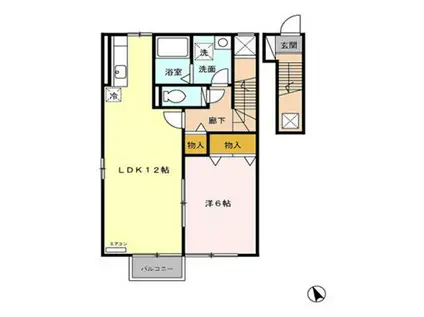 レオパルド III(1LDK/2階)の間取り写真