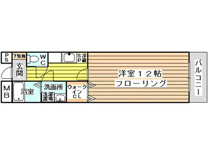 アールメゾン淡路(1K/2階)の間取り写真