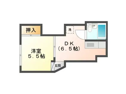 美宝堂ビル(1DK/4階)の間取り写真