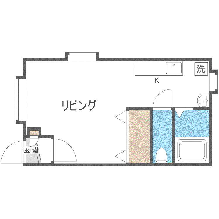 トシコート八軒 TOSHI COURT(1K/1階)の間取り写真