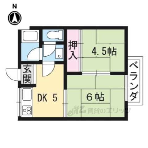 ハイツ野村(2DK/2階)の間取り写真