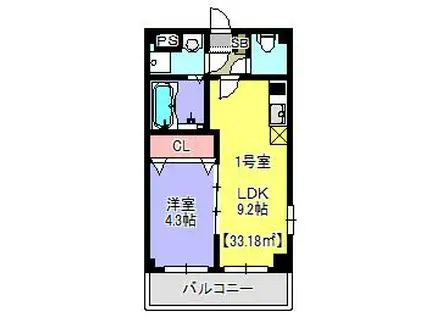 アルコバレーノ マクハリ(1LDK/2階)の間取り写真