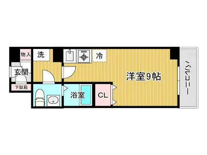 エスポワール南桜塚(ワンルーム/2階)の間取り写真