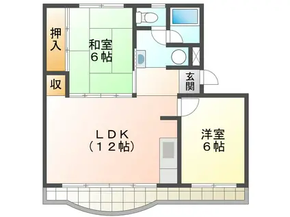 和田ハイツ(2LDK/1階)の間取り写真