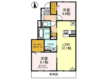 メゾン・ド・五条宮(2LDK/1階)の間取り写真
