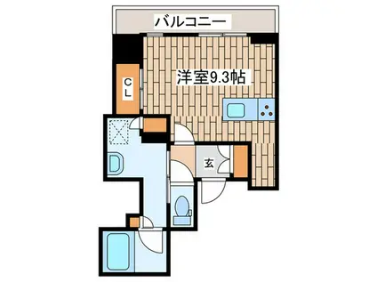 KATSUSHICHI BLD 七番館(ワンルーム/9階)の間取り写真