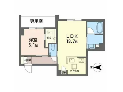 FELIZ・シオエ(1LDK/1階)の間取り写真