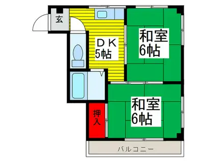 斉藤ビル(2DK/4階)の間取り写真