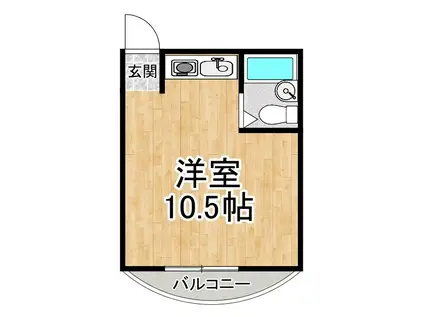 グリーンランド大津(ワンルーム/4階)の間取り写真