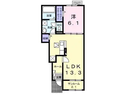 ベラ フォレスタ DK(1LDK/1階)の間取り写真