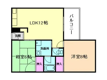 タニダクリスタルI(2LDK/1階)の間取り写真