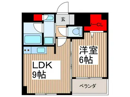 ソアラノーム北浦和(1LDK/2階)の間取り写真