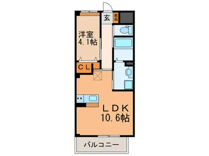 インペリアルシャトー(1LDK/3階)の間取り写真