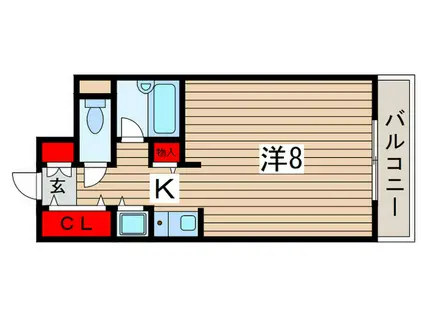 ヴェール真砂(1K/6階)の間取り写真