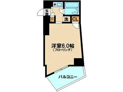 プレール新宿余丁町(1K/8階)の間取り写真