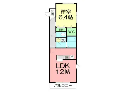 エルカーサ逗子(1LDK/2階)の間取り写真