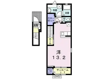 モデルノ・パラッツオ SK(ワンルーム/2階)の間取り写真