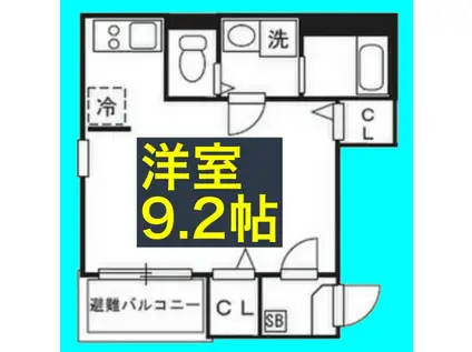 ベルフィノ名古屋(ワンルーム/3階)の間取り写真