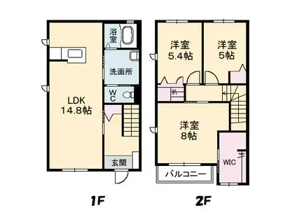 シャーメゾンYUNA(3LDK/1階)の間取り写真