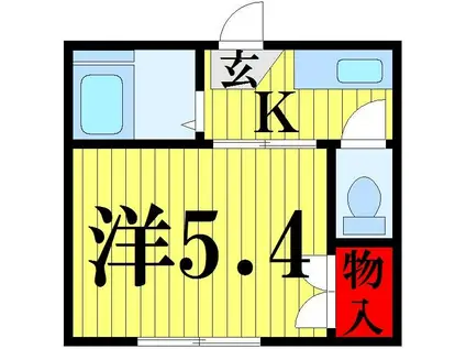 すみれハイツ(1K/1階)の間取り写真