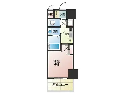 DIMUS新大阪(1K/2階)の間取り写真