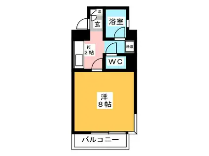 ステイタスマンション博多駅南(1K/6階)の間取り写真