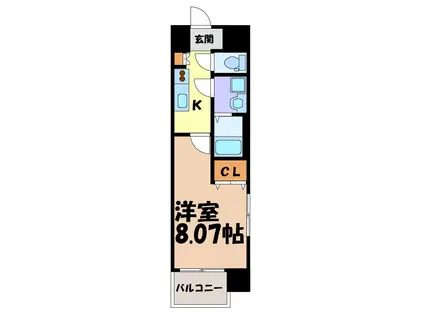 ARTIZA千代田(1K/8階)の間取り写真