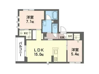 ビラ スキエラ 宮崎台(2LDK/2階)の間取り写真